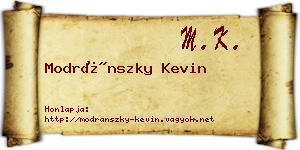 Modránszky Kevin névjegykártya