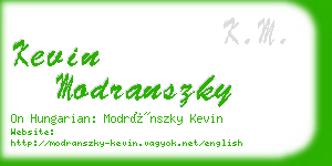 kevin modranszky business card